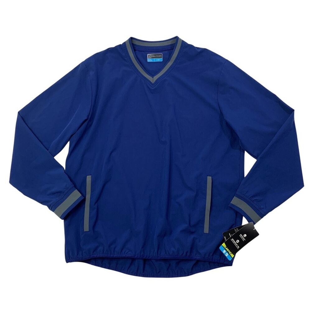 PGA Tour Popover Men S Small Navy Gray Motionflux‎ 360 1/4 Zip Golf Windstopper